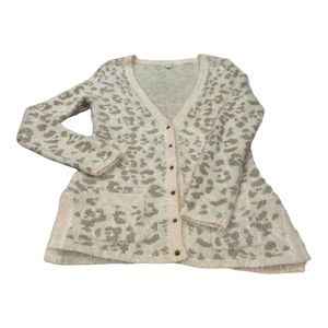Maison Jules Animal Print Super Soft Medium Cardigan Sweater